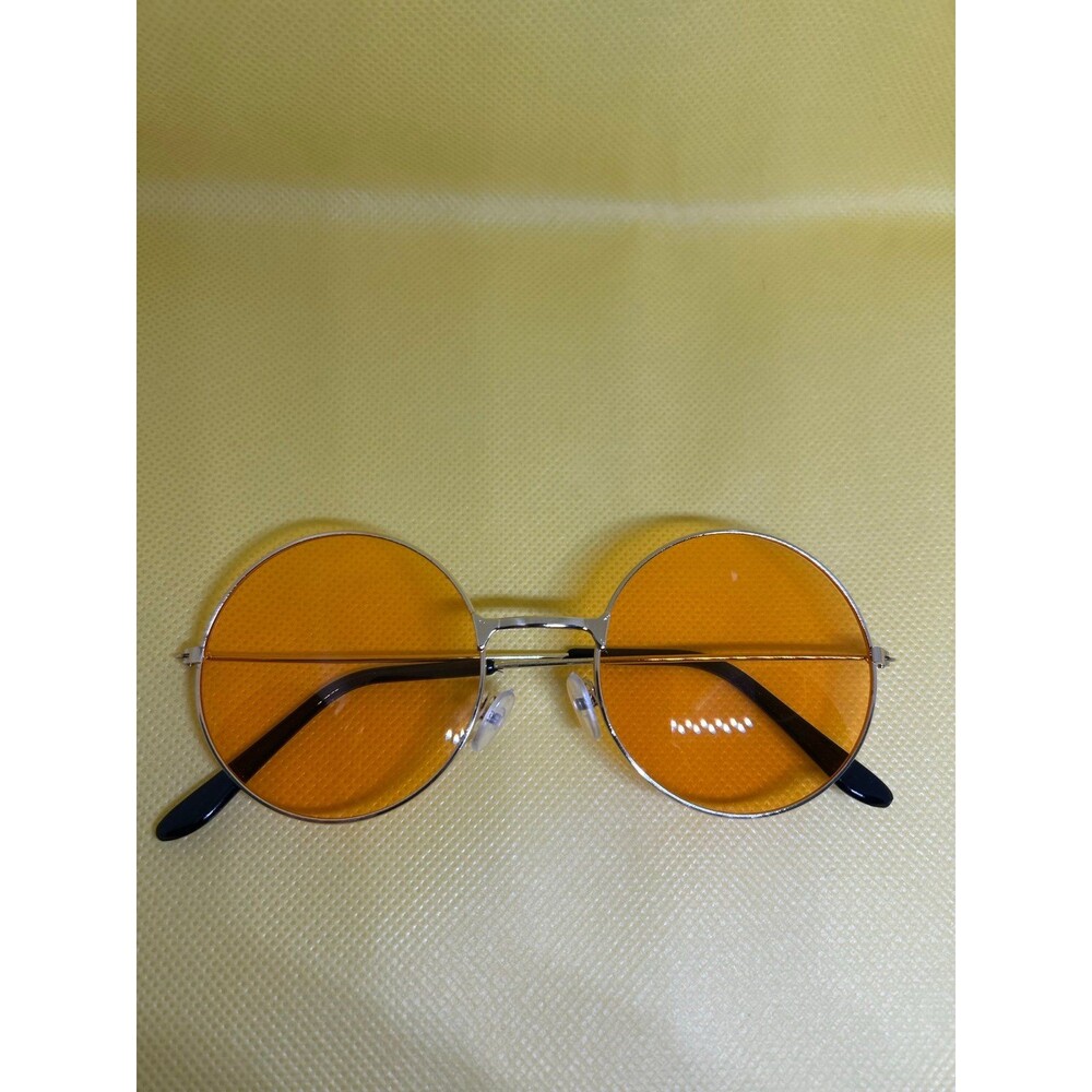 ￼ Orange round glasses, John Lennon fashion circle retro hippie
